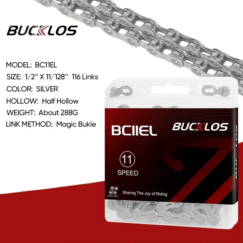 BUCKLOS Fahrradkette MTB 12-Gang 11-Gang-Fahrradkette EL SL Mountain Road Corrente 12 V 11 V Strom Radfahren 10S 9S 8S Fahrradteile