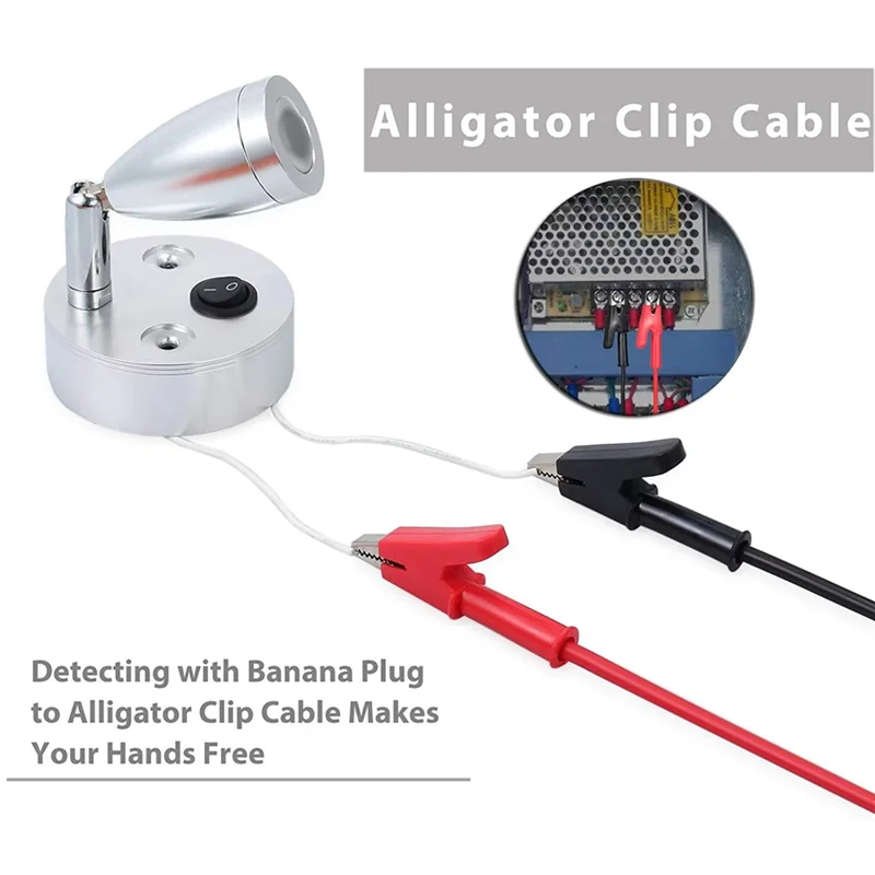 A27F-Universal Multimeter Test Leads With For DC Power Connection 4MM Capacitor Clips And Alligator Clips, Banana Plugs