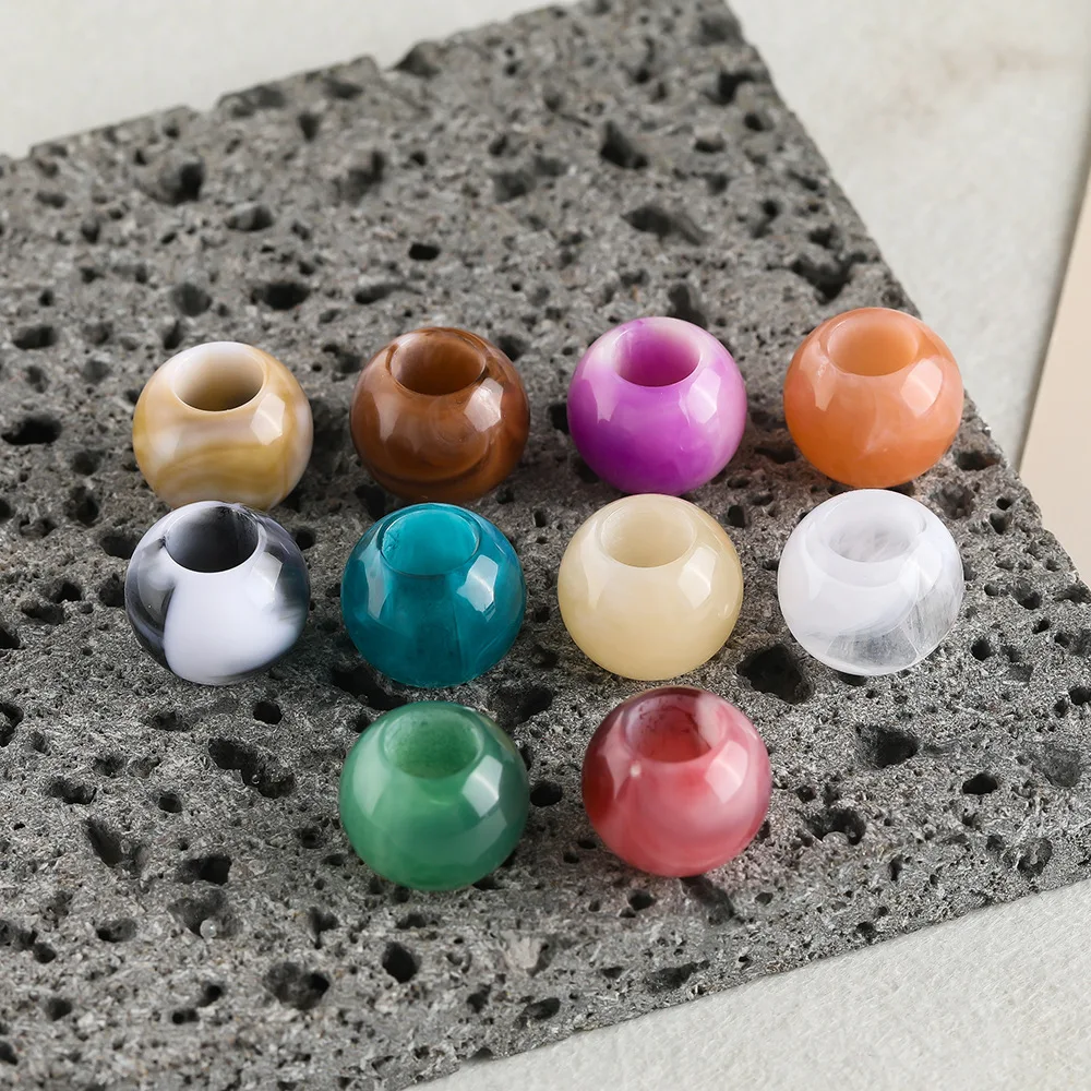 100/60/20 stücke Acryl Perlen Farbe Multi-spezifikation Große Loch Runde Lose Perlen DIY Candy Farbe armband Halskette Zubehör