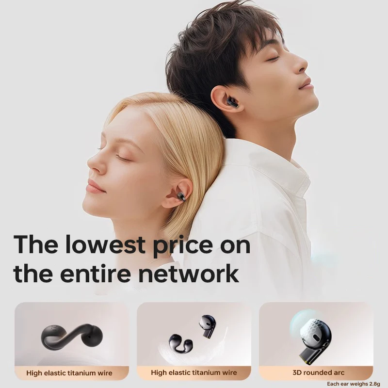 Kinglucky A20 หูฟังคู่ หูฟังไร้สาย True Bluetooth5.3 หูฟัง อายุการใช้งานแบตเตอรี่สูง ชนิดใส่ในหู ชนิดคลิปหนีบหู