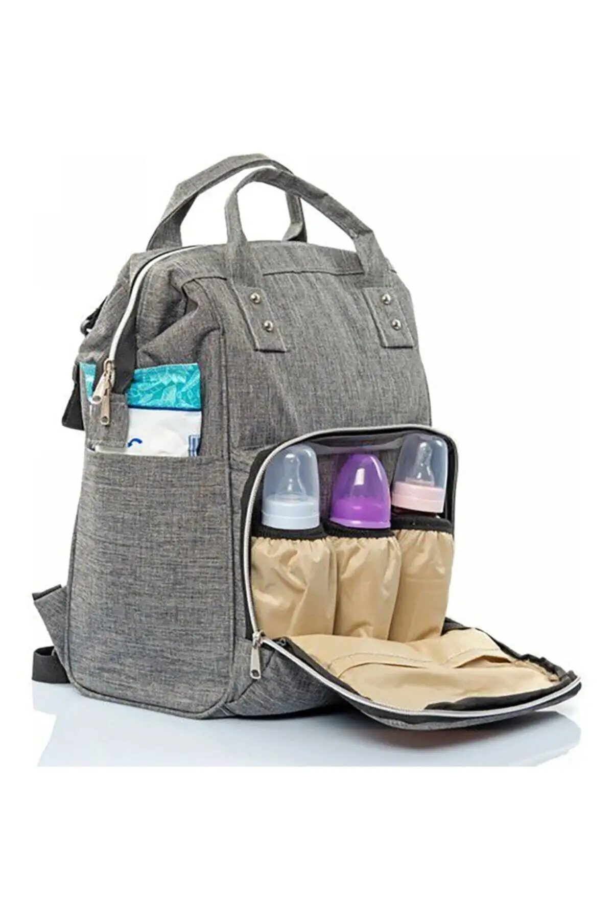 Gray Mother Baby Backpack