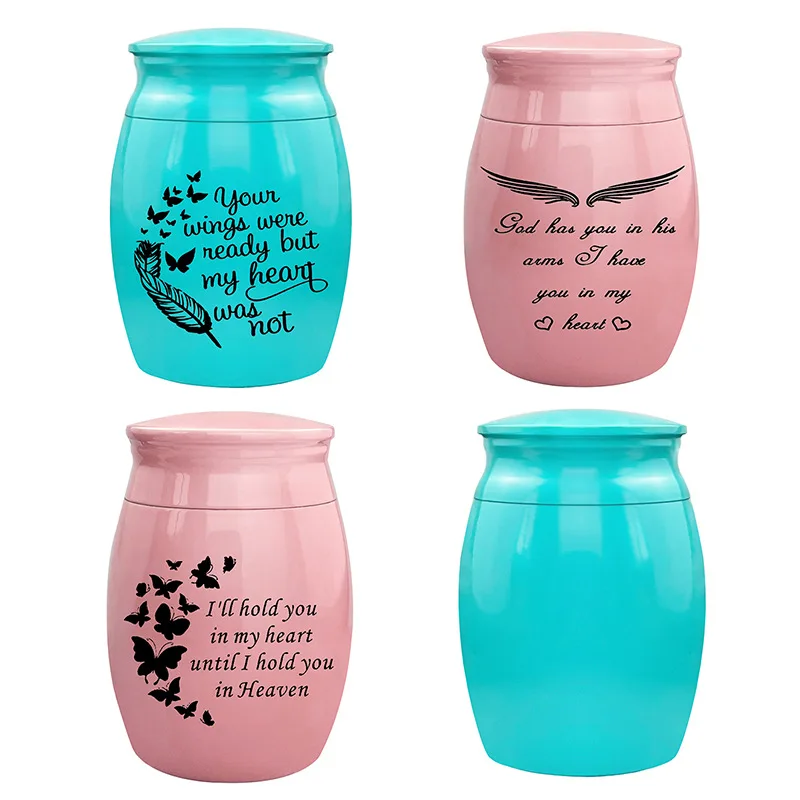 Pet Remains Stainless Steel Urn Jar Pink Urn Mini Perfume Bottle Cat Memorial Pet Urns