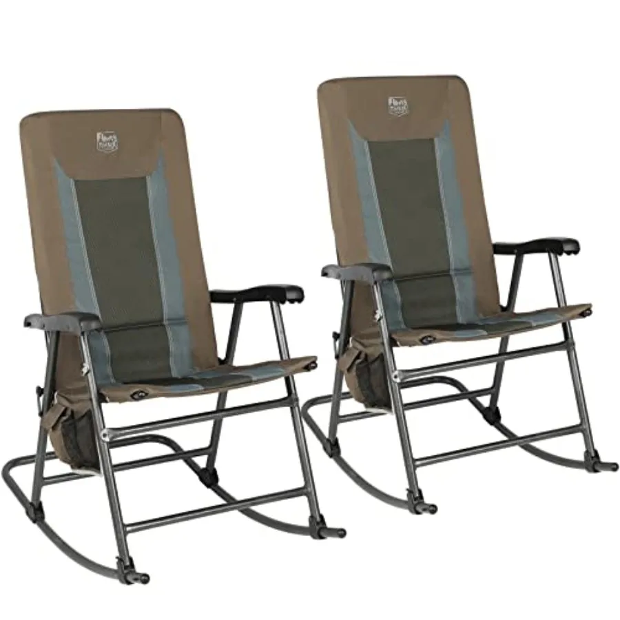 

TIMBER RIDGE Foldable Padded Rocking Chair Set of 2 for Outdoor High Back and Heavy Duty Portable for Camping Patio Lawn Garden