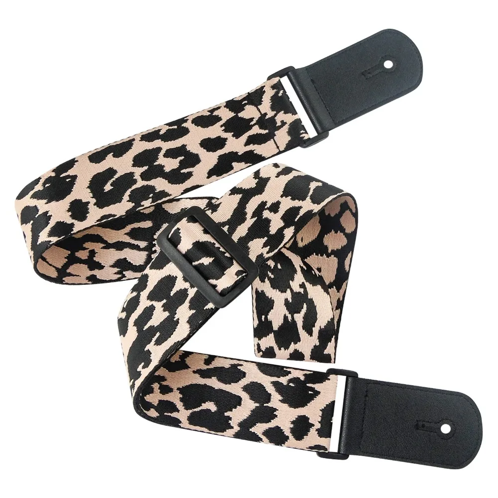 Nylon Guitar Strap Jacquard Leopard Style Electric Guitar Shoulder Belt Adjustable Instrument Accessories Bass Shoulder Band - Image 3