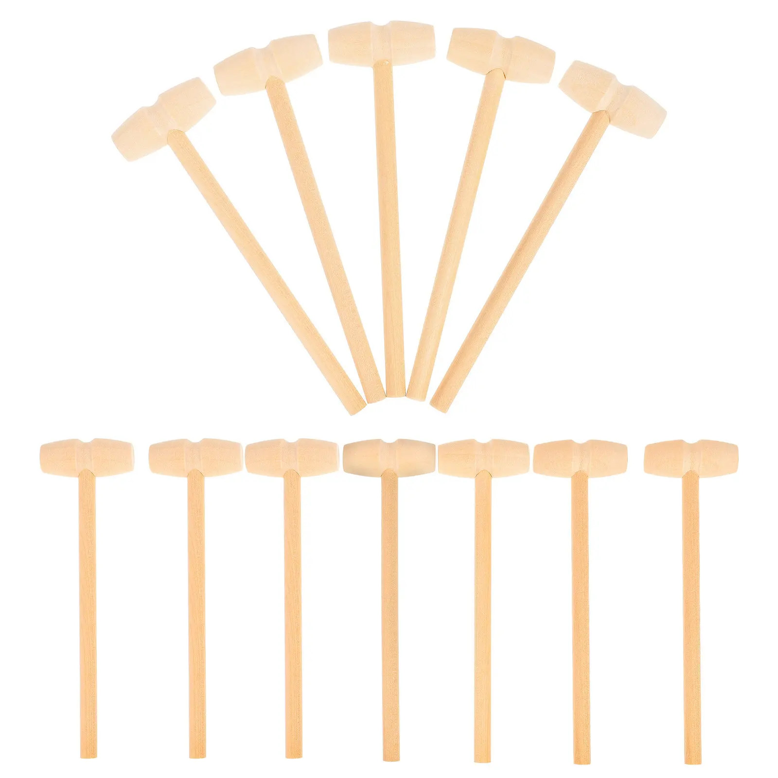 12Pcs Kid Wood Mallet Mini Hammer Child Solid Wood Hammer Set Promote Hand Eye Coordination Muscle Development