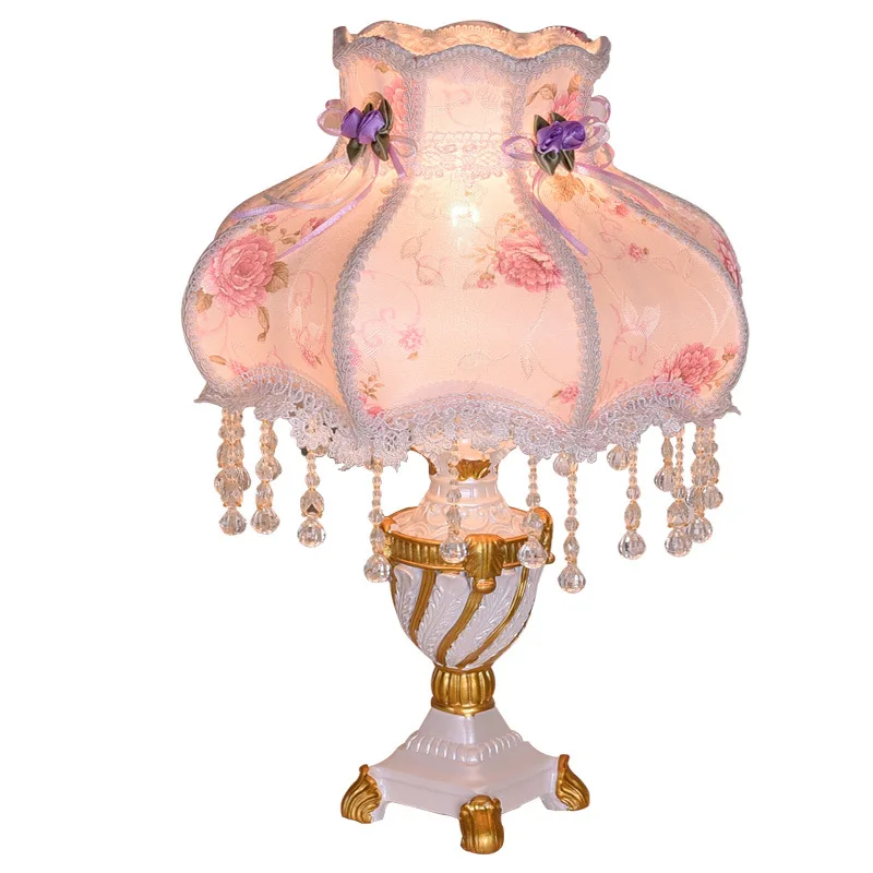 Lamp bedroom warm wedding room nightstand lamp luxury European living room decoration remote control