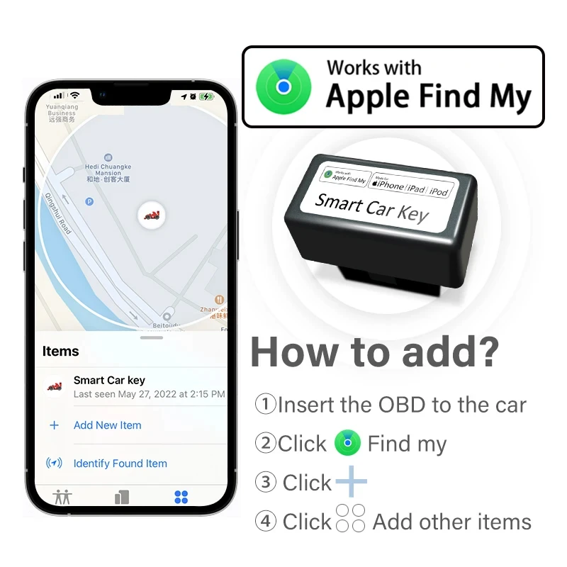 Universal Gps Tracker For Mini Car OBD GPS Locator Find My Apple Official Quick Installation Anti-lost Smart Tracker Global