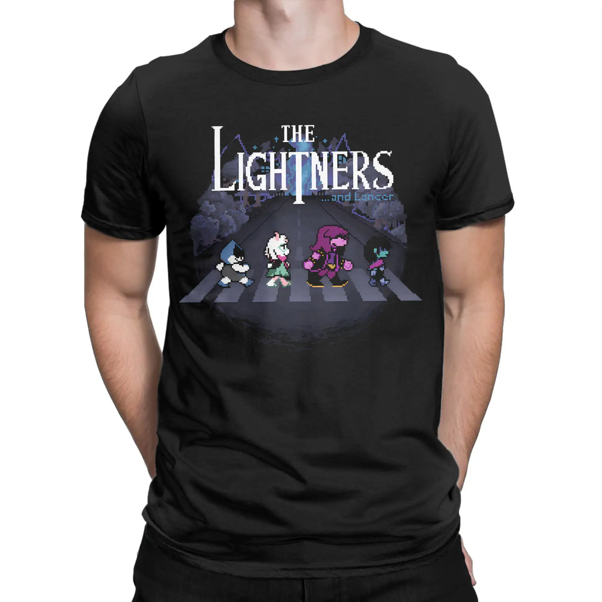 Deltarune The Lightners تي شيرت ذكر Y2K تي شيرتات قطن غير رسمية الصيف س الرقبة Harajuku تي شيرت نمط بلايز كبيرة الحجم