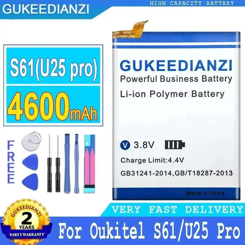 

Mobile Phone Battery High-Capacity Fast Charging For Oukitel U25 Pro S61 U25 4600mAh