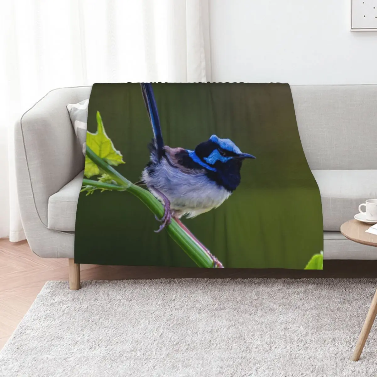 Australian Superb Fairy-Wren Throw Blanket warm for winter Decorative Beds Flannel Sofas Blankets For Sofas warm winter Blankets