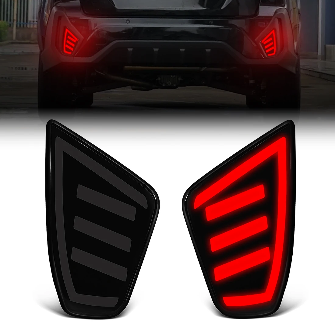 

For Subaru Crosstrek 2023 2024 2025 Car LED Rear Bumper Reflector Dynamic Turn Signal Light Brake Light Taillamp Accessories 12V