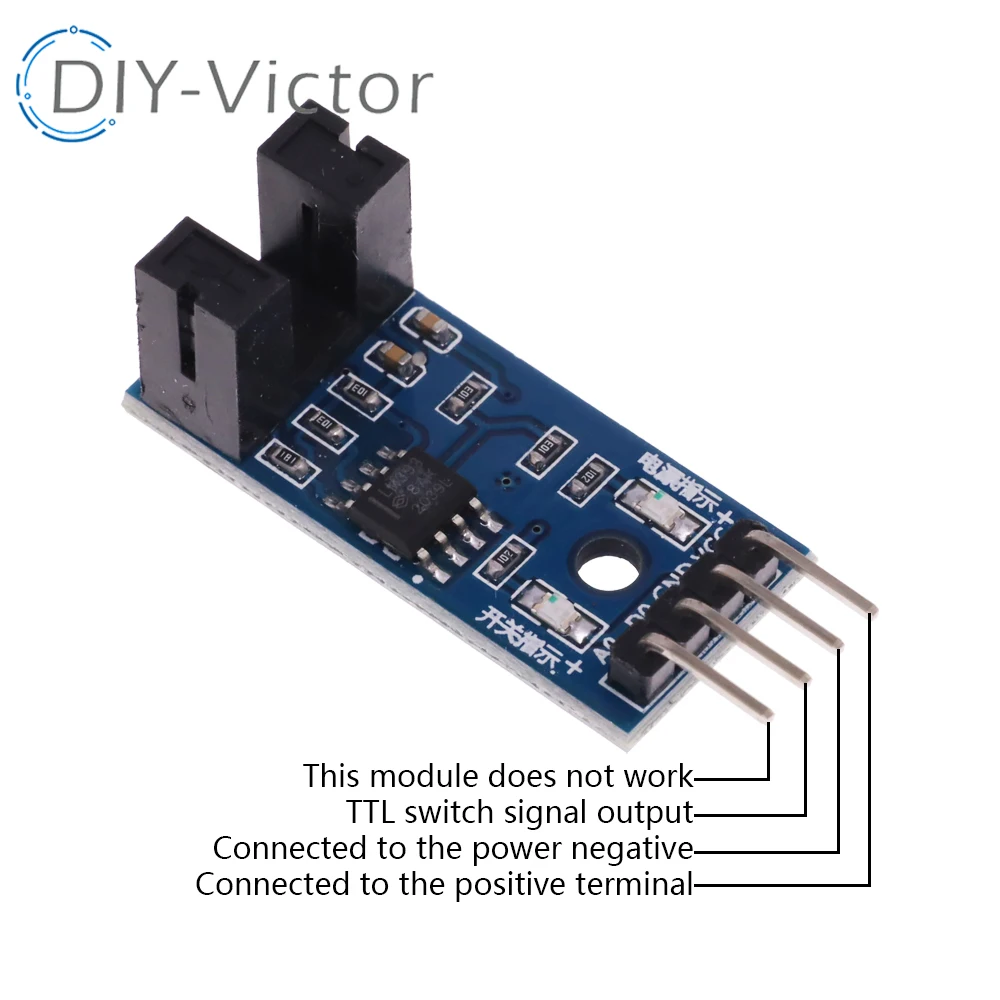 Módulo De Medição De Velocidade Óptica, Optoacoplador IR Tipo Slot, Módulo De Contador 51 AVR PIC 3.3V-5V, Kit DIY