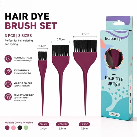 3pcs Hair Coloring Brushes Combs Salon Hair Tint Dying Tools Three Models Hair Dye Details Brush Hair Barber Styling Accessories
