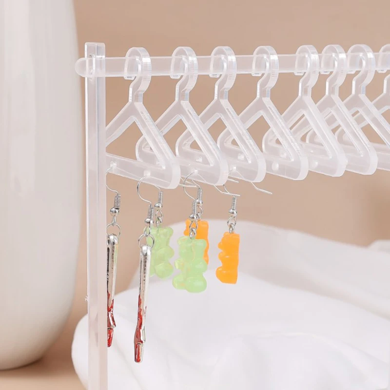 Mini Coat Hanger Rack Earring Display Stand Large Capacity Jewelry Storage Jewelry Show Case Earring Hook for Girls DIY Gift