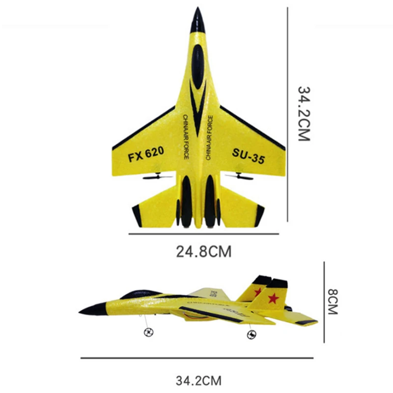 FX-620 SU-35 RC Remote Control Airplane 2.4G Remote Control Fighter Hobby Plane Glider Airplane EPP Foam Toys RC Plane Kids Gift