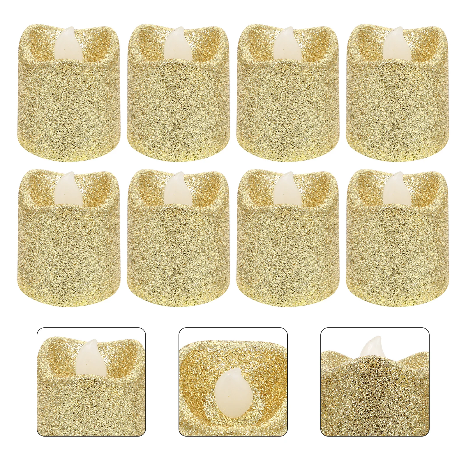 

24pcs Wave Gold Glitter Lamp Led Electronic Light For Indoor Outdoor Romantic Atmosphere Decorative Simulation