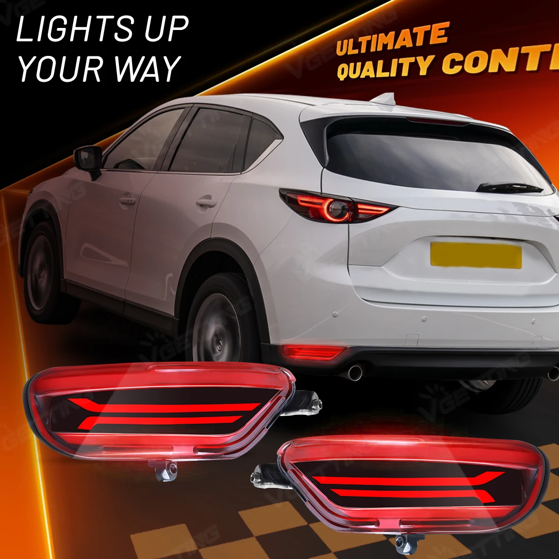 

Для Mazda CX-5 CX5 2017 2018 2019 2020 2021 фонари заднего бампера автомобиля 3 функции тормозной динамический указатель поворота лампа дальнего света 12 В