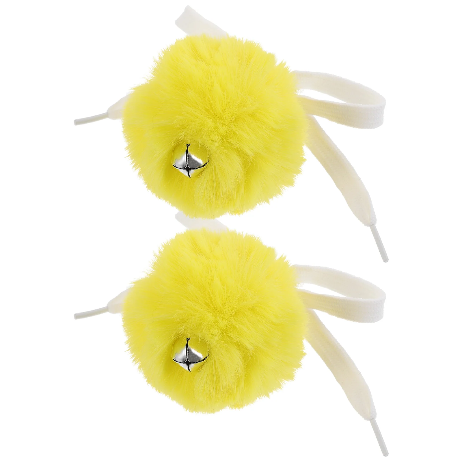 2 Pcs Skateboard Fur Ball Roller Skates Accessories Bearing Fluffy Balls Laces Yellow Decorative Miss