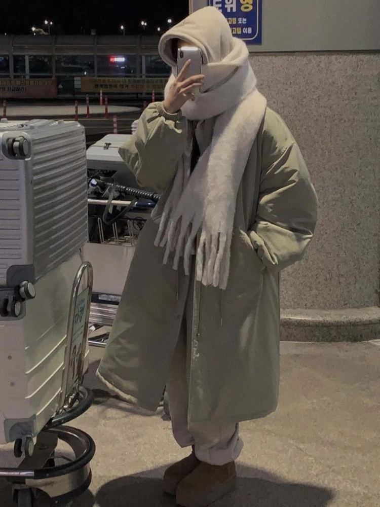 سترات نسائية معاطف طويلة سترات بياقة واقفة معطف برباط سميك دافئ Y2k ملابس الشارع الشهير ملابس خارجية للعمل للخريف والشتاء #6