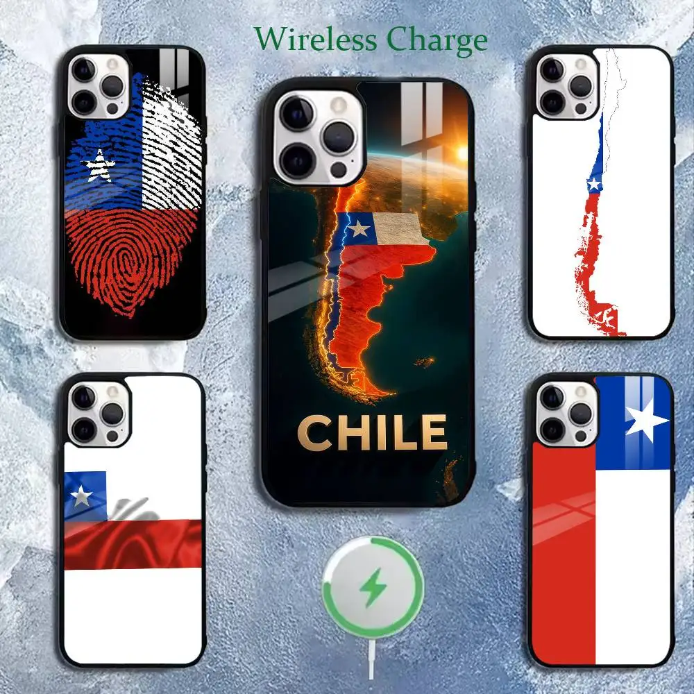 

Flag of Chile Phone Case For iPhone 11,12,13,14,15,16,17Plus,Pro,Max for Wireless Charging