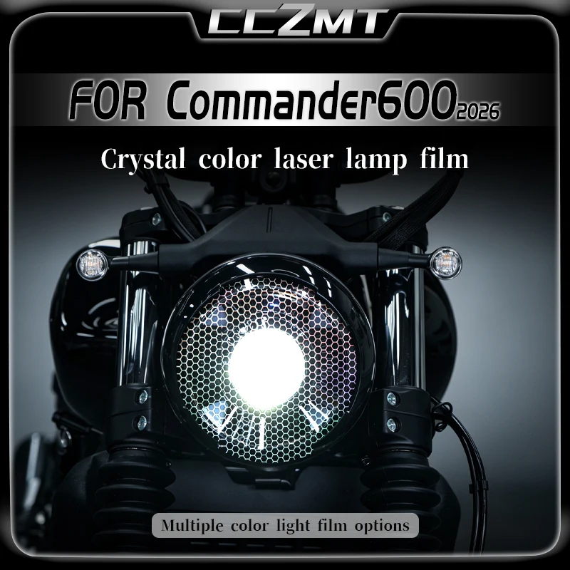 For Benda Commander600 2026 Headlight Protective Film Honeycomb Laser Sticker Smoked Black Tail Light Film Modified Accessories