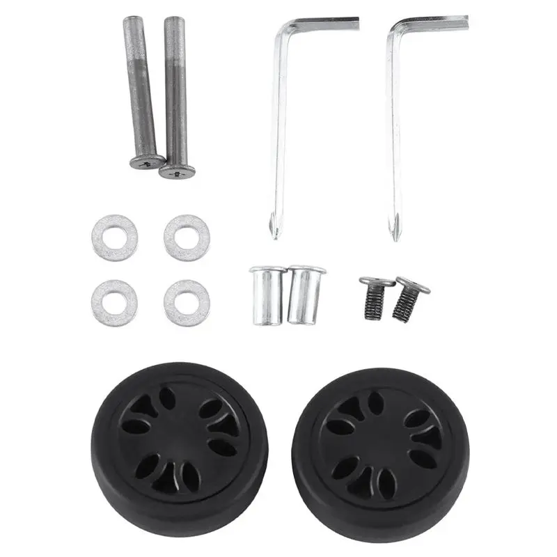 

TEXU 2Set 50X15mm Luggage Wheels Wear Resistant PU Caster Suitcase Replacement Wheels Luggage Wheel Universal 6Mm 8Mm