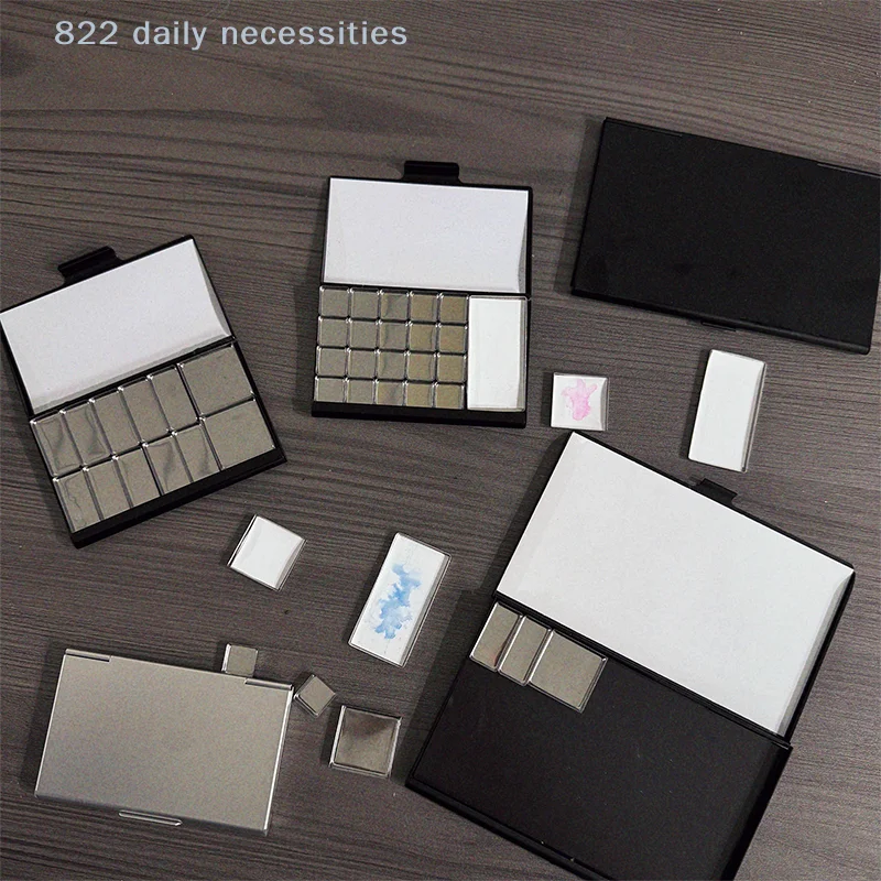 convenientWatercolor Box Packaging Grid 0.5ml/1ml/2ml For Travel Box Magnetic Aluminum Palette Professional Paint Art Supplies