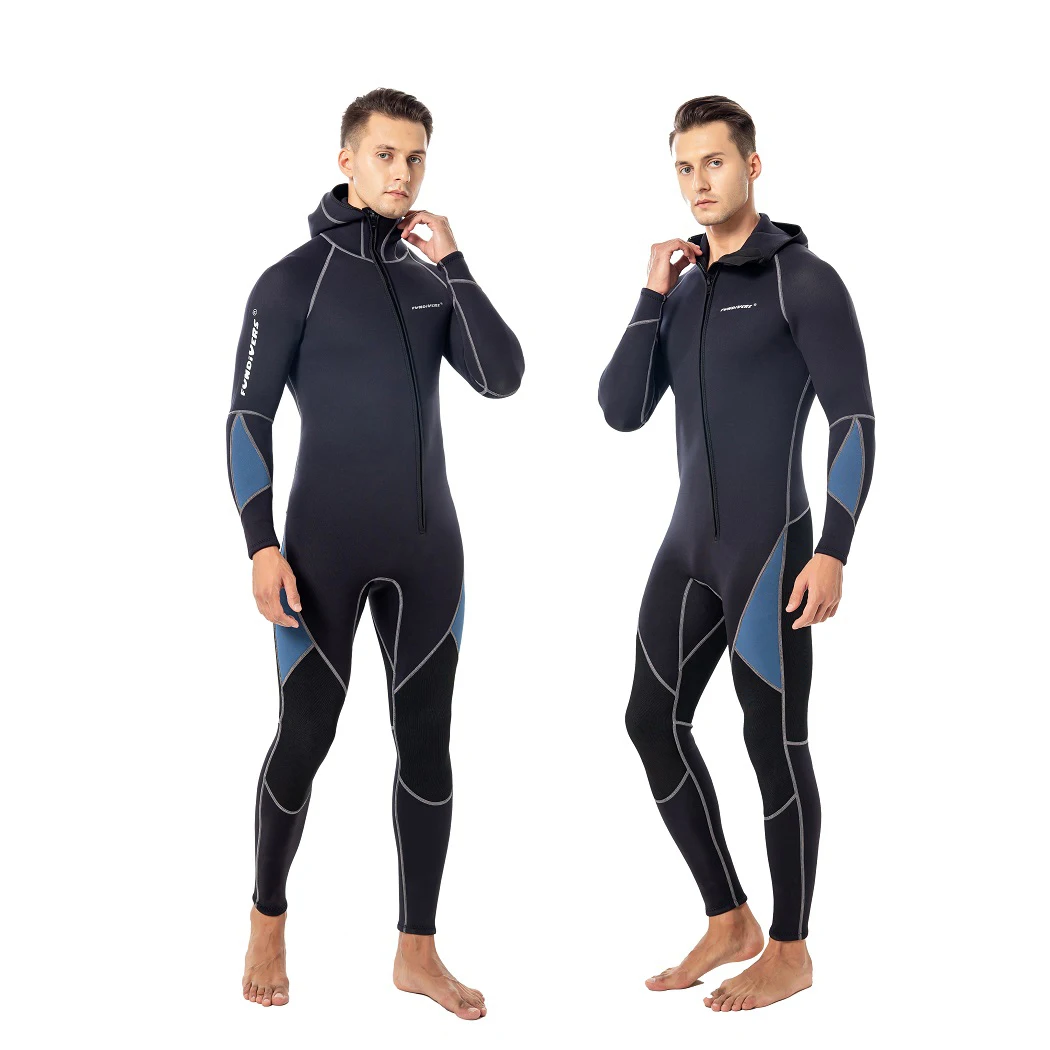 Fundivers nager sport jaune S-2XL top qualité double nylon 3mm rcs à manches longues Hommes de plongée costumes