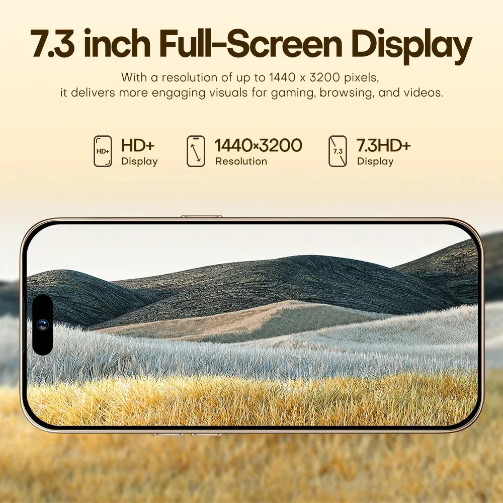 Brand New Original 16G+1TB  Smartphone 7.3 in Case For I16 Max Full Screen 4G 5G Cell Phone 8000mAh Mobile Phones Global Version