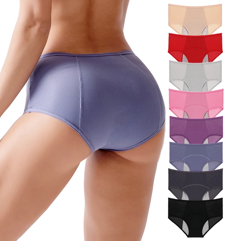 Women Period Underwear High‑waist Leak‑proof Menstrual Panties Breathable Reusable Absorbent Ladies Briefs
