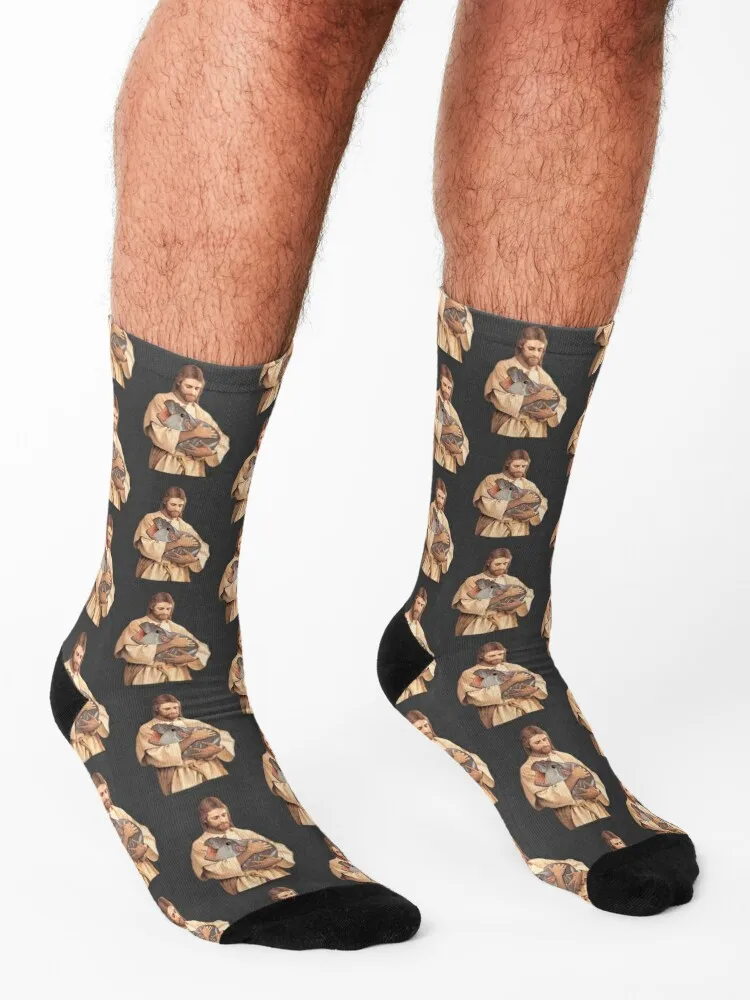 Jesus Christus hält MooDeng Socken Luxus Herren Radsport kurze Herrensocken Luxusmarke Damen