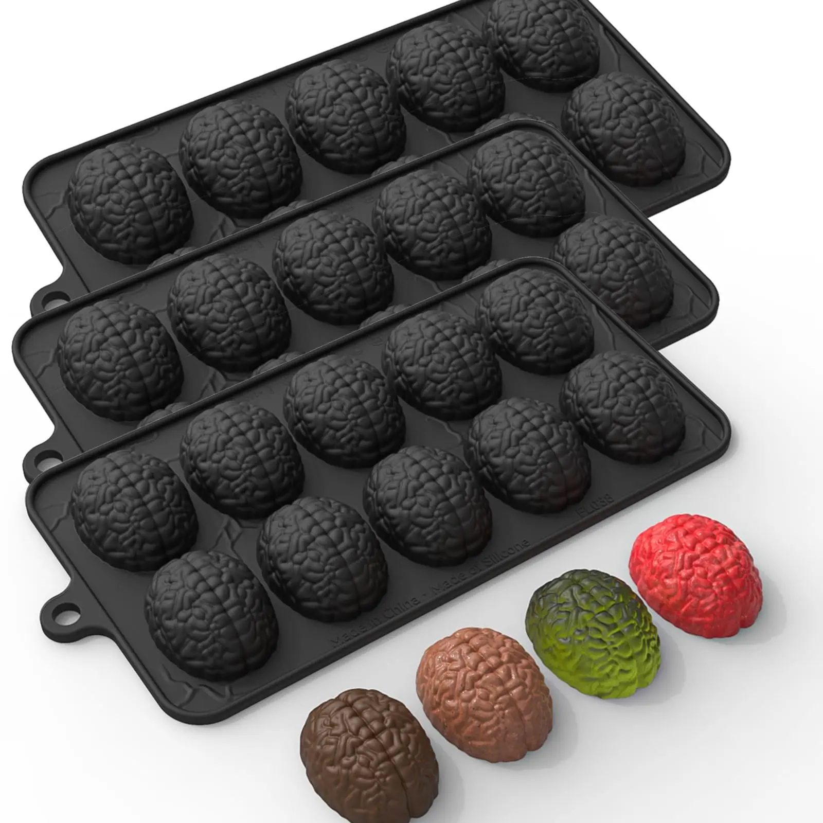 Molde de silicona para dulces cerebrales, antiadherente, creativo, para hacer Chocolate de Halloween, para hornear trufas hechas a mano, gelatina, postre, moldes para hornear