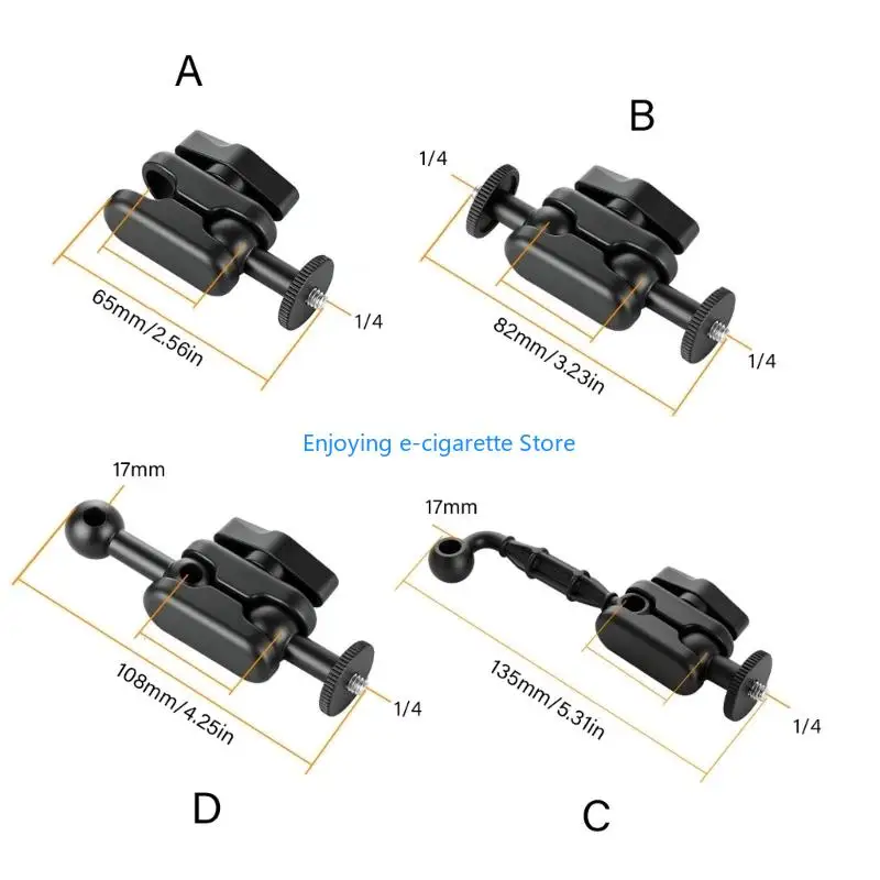 2er-Pack Ständermontageadapter, schwarzes 1/4-Gewindezubehör mit manuellem Spannknopf für Gerätehalter und Kamerahalterung Y4QF – Detail 6