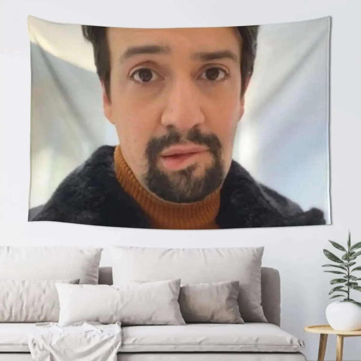 manuel miranda lip bite meme Tapestry Home Decorating Wall Decor Tapestry