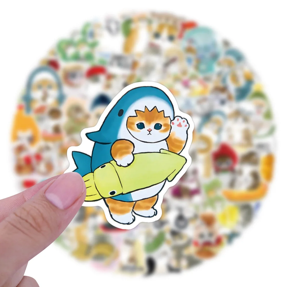 10/30/50/110PCS Kawaii Cat Stickers Mofusand Graffiti Sticker Funny Cartoon Animal Scrapbook Luggage Laptop Guitar Bike Decals