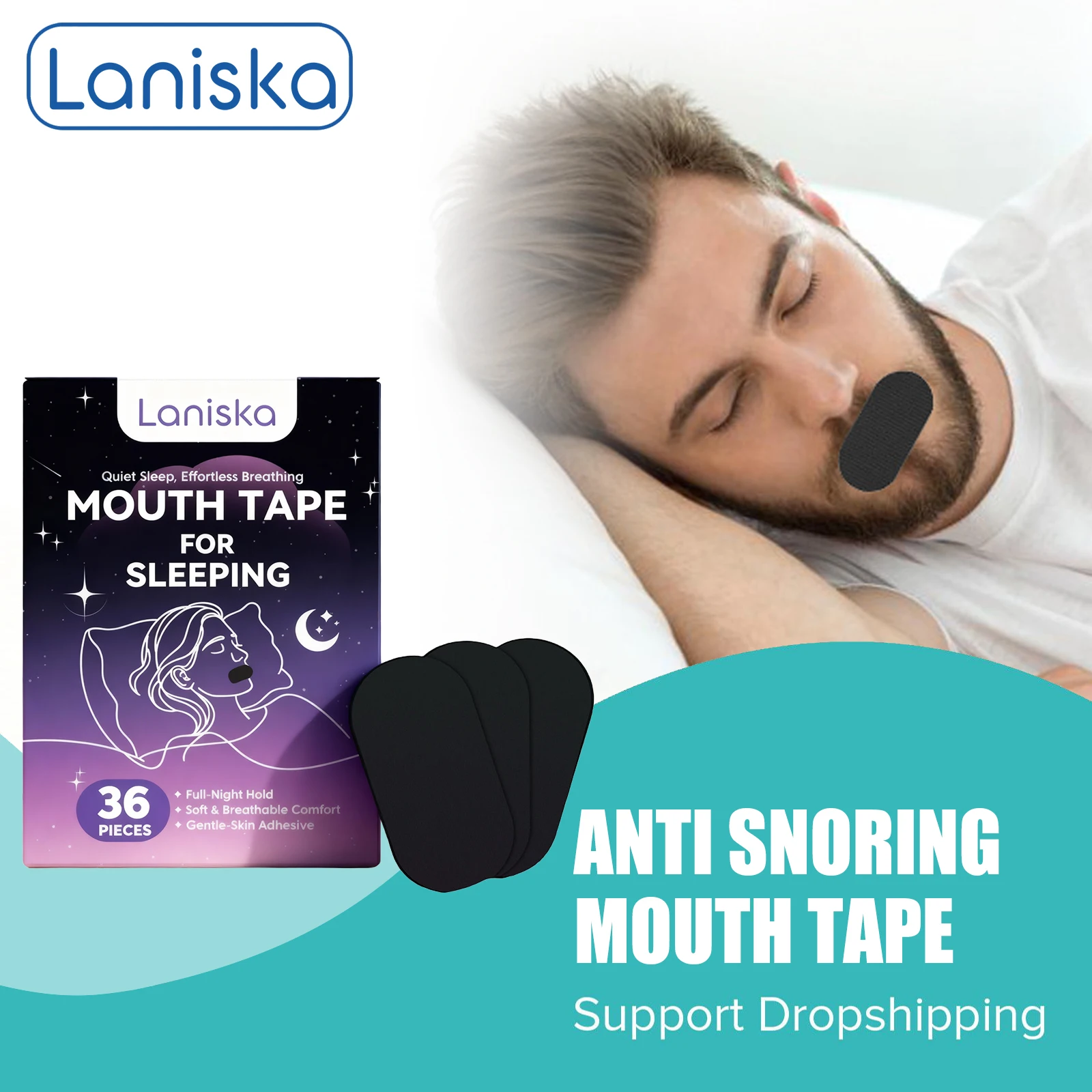 

36pcs Mouth Tape For Sleeping Prevent Snoring Nose Breathing Improving Better Nighttime Sleep Mouth Correction Orthosis Sticker