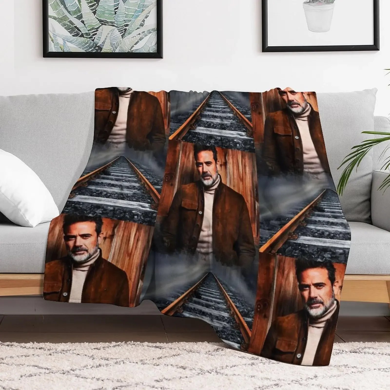 Jeffrey Dean Morgan Throw Blanket Thermal Bed Fashionable Camping Blankets