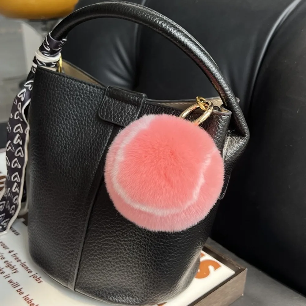 

Теннисный брелок из искусственного кроличьего меха, подвеска, мягкий пушистый плюшевый шарик, подвесные украшения, подарок для девочек, автомобильный брелок для ключей, школьная сумка