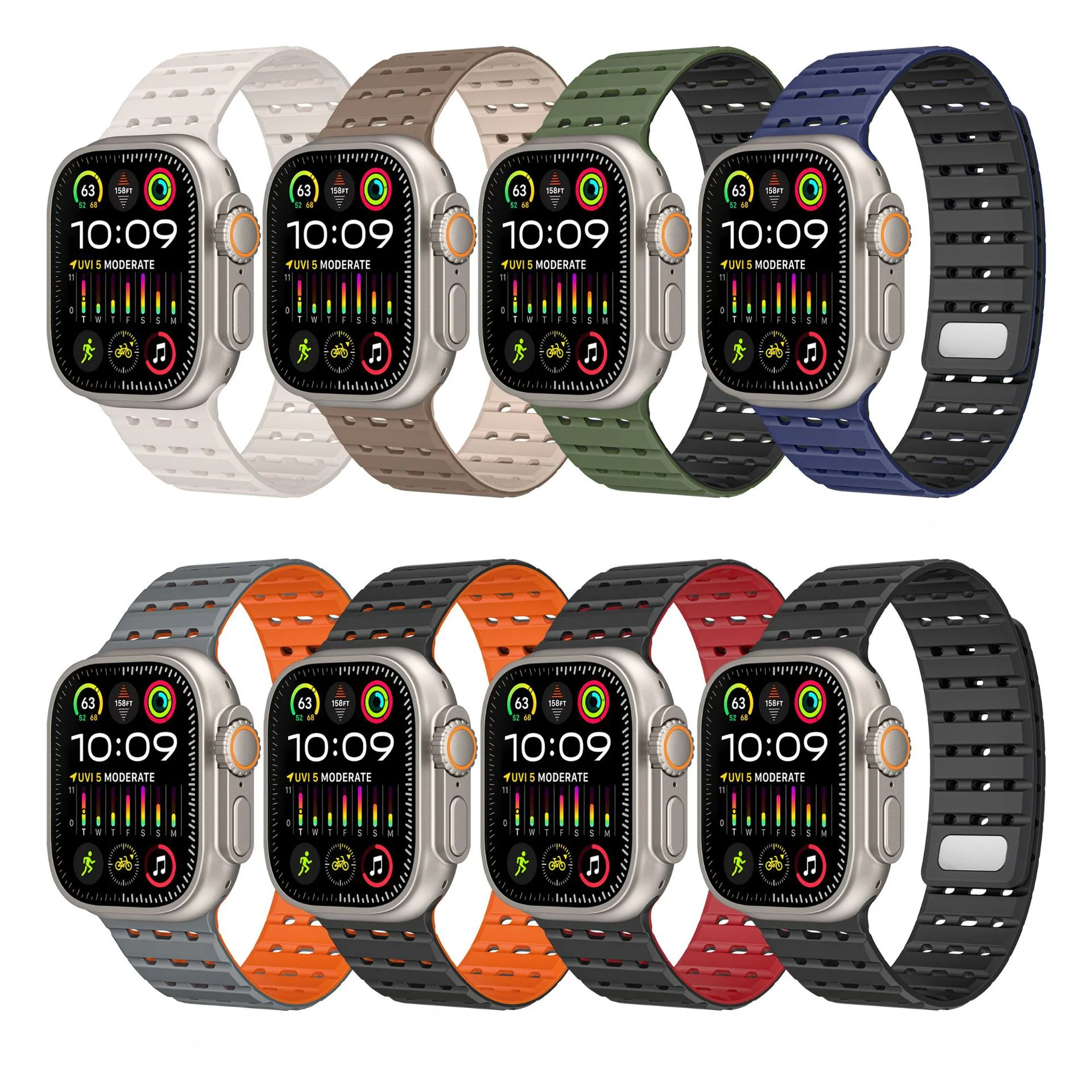 

Applicable to Apple strap AppleWatch789 generation SE/ultra2 breathable magnetic suction perforation, wristband watch band