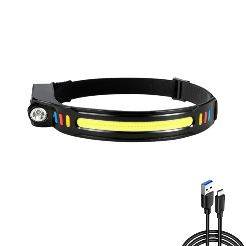 JIASHUAIXIN Nieuwe sterke lichtgevende hoofdlamp met inductie, led oplaadbare mijnlamp, buitenlamp voor vissen, cob-koplamp