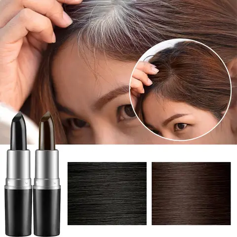 5PCS Temporary Hair Dye Pen One Time Gray Hair Root Concealer  Hairline Shadow Touch Up Cream Portable Hair Styling Makeup Accessory for Men Women Daily Use