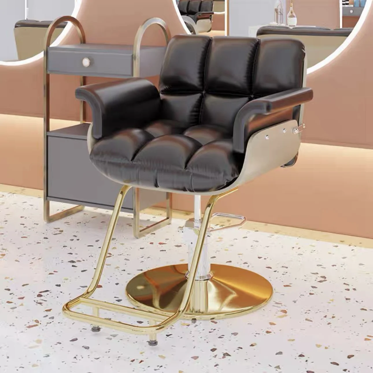 Hot Selling Hair Salon Furniture Reclining Barber Chair Adjustable Golden Massage Modern Barber Chair Beauty Salon Factory