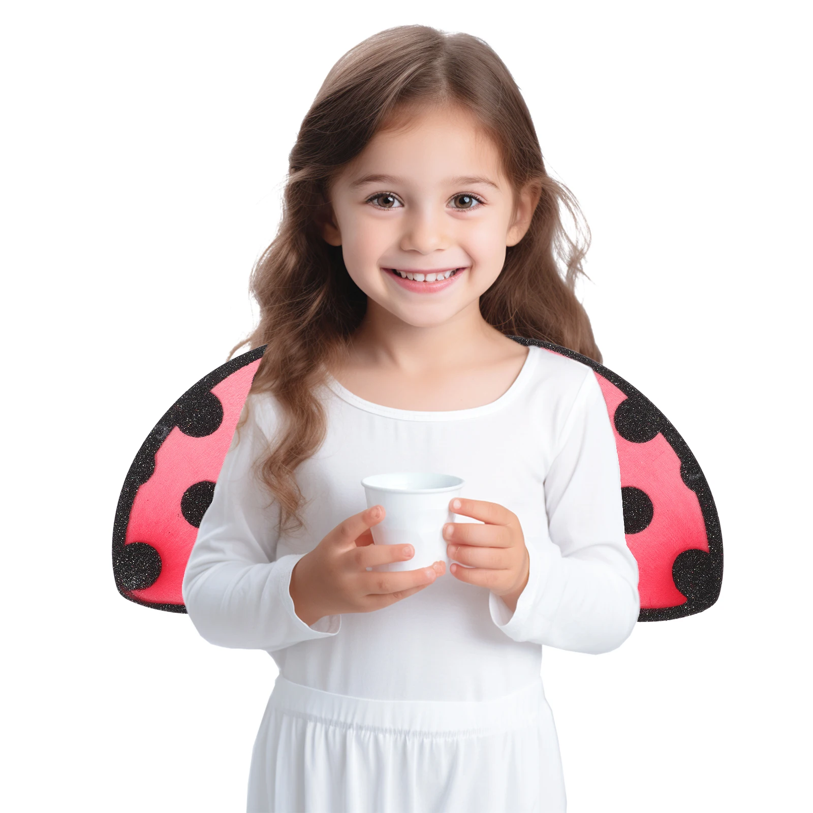 

Foldable Ladybug Wings Props for Kids Costume Mesh Material Lightweight Easy to Carry Store Performance Party Supplies
