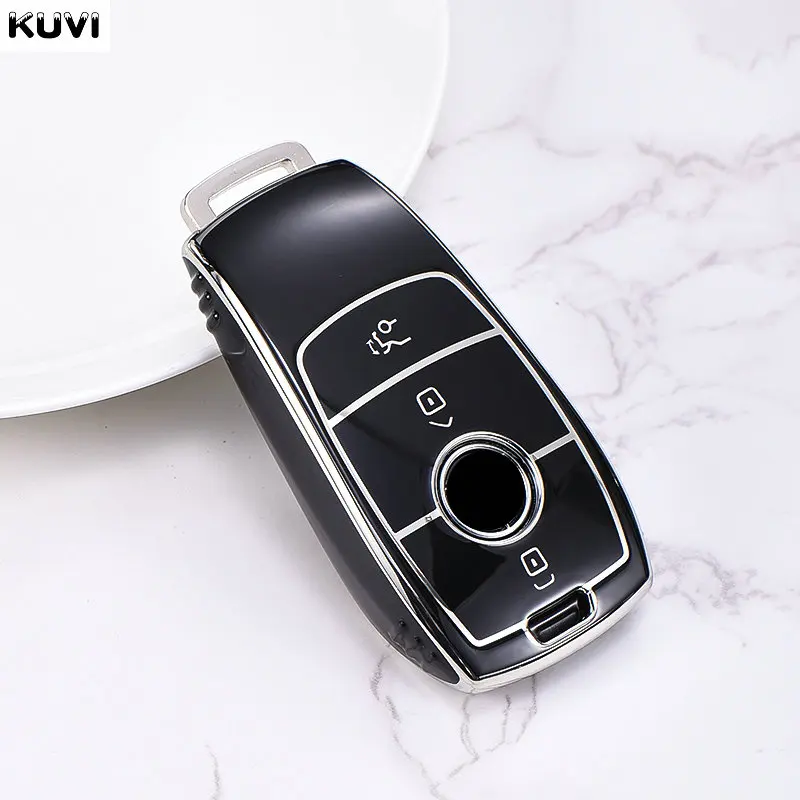 Soft TPU Car Remote Key Case Cover Shell for Mercedes Benz A C E S G Class GLC CLE CLA W177 W205 W213 W222 X167 AMG Accessories