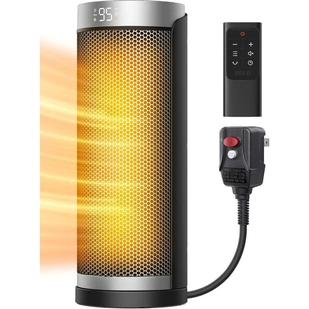 

US Shipping Space Heater for Bathroom and Indoor Use with Oscillation 5 Modes Remote Control 12H Timer ALCI Safety Plug