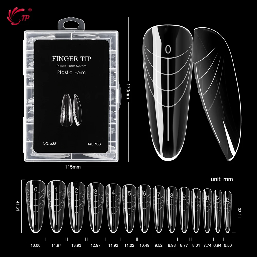 TP clair ongles double formes 140 pièces couverture complète Extension d'ongle construction rapide Gel moules acrylique réutilisable ongles forme supérieures outil de manucure