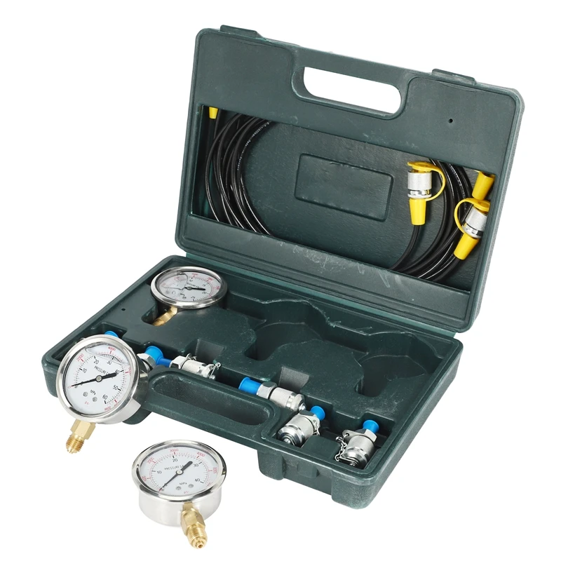 Hydraulic Pressure Guage Excavator Hydraulic Pressure Test Kit With Testing Hose Coupling And Gauge Tools