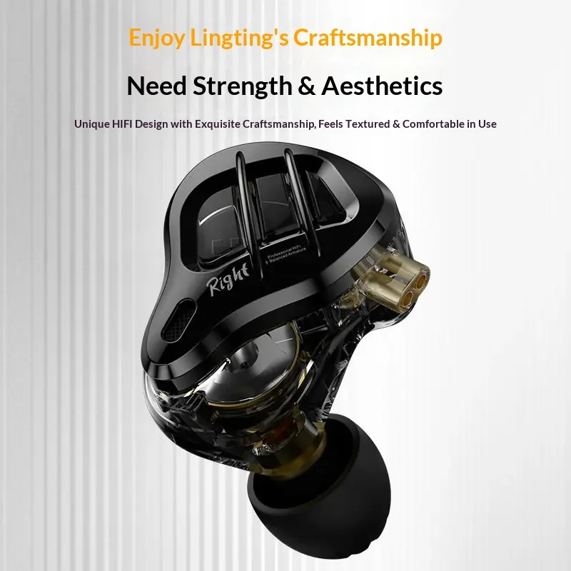 Hot Kz-Zar Multi-Cell Coil Iron Earphone Moving Coil Moving Iron 1 Coil 7 Iron A Total Of 16 Units Hifi In-Ear Wired Headphones