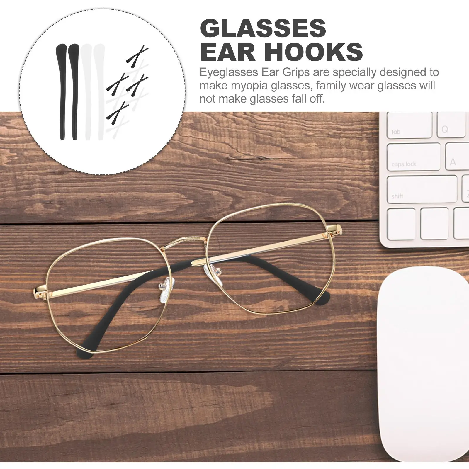 20 шт. нескользящие чехлы для очков, 10 пар, белые, черные силиконовые зажимы для ушей, крючки для держателей очков, аксессуары для очков