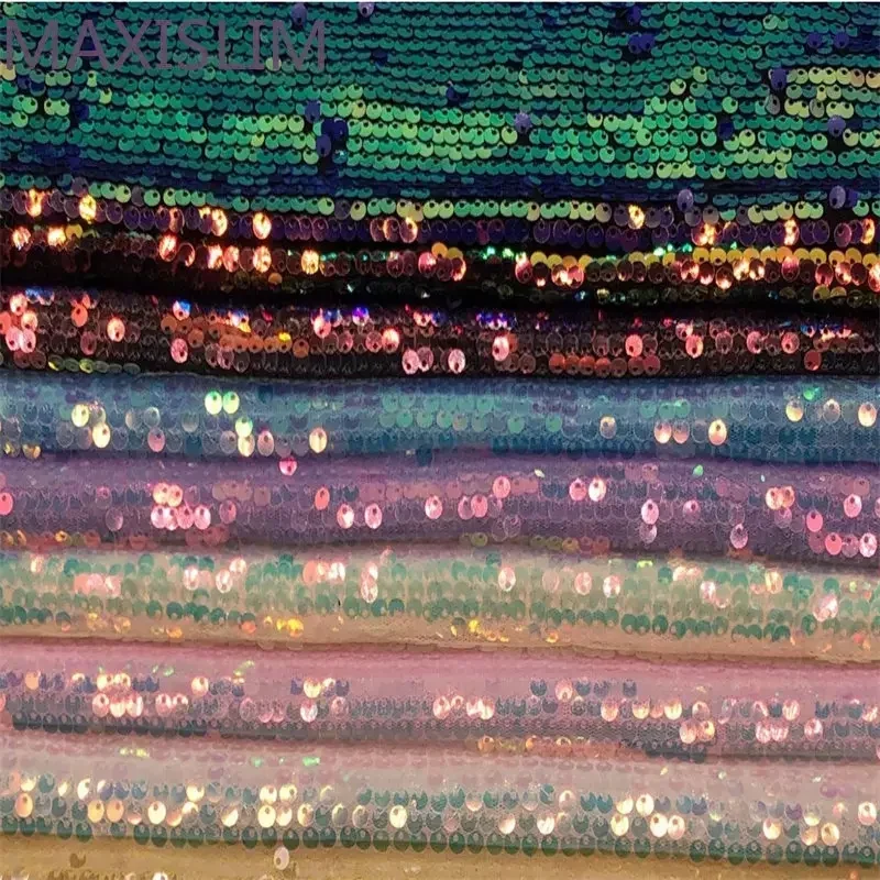 Spot Wholesale 5MM Flip Mesh Sequin Fabrics By Yard DIY Sewing Skirt Shirts Wedding Dresses Suits Background Fabrics Wide:125CM